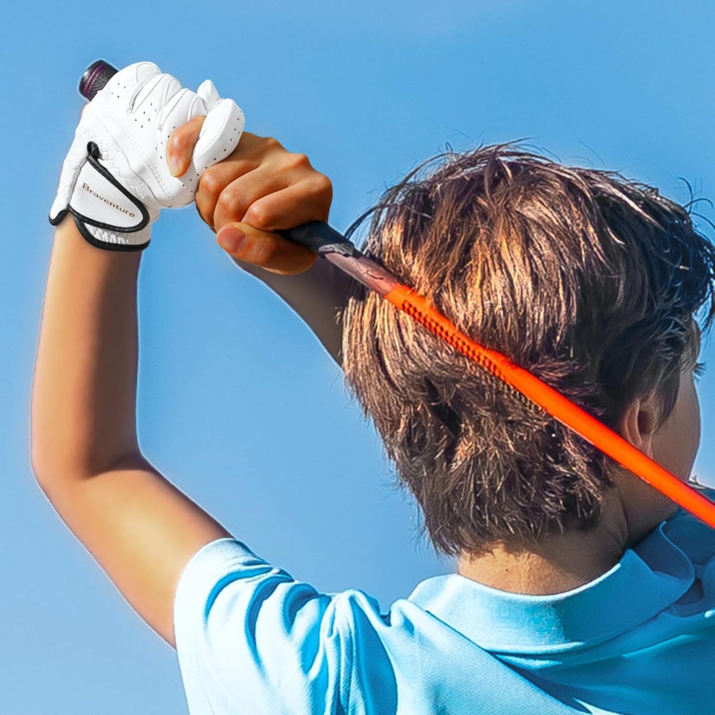 Braventure Kids Golf Glove, Breathable Sheepskin Leather with Good Grip for Right Handed Golfer for Hot and Humid Weather Include Golf Tees & Divot Tool