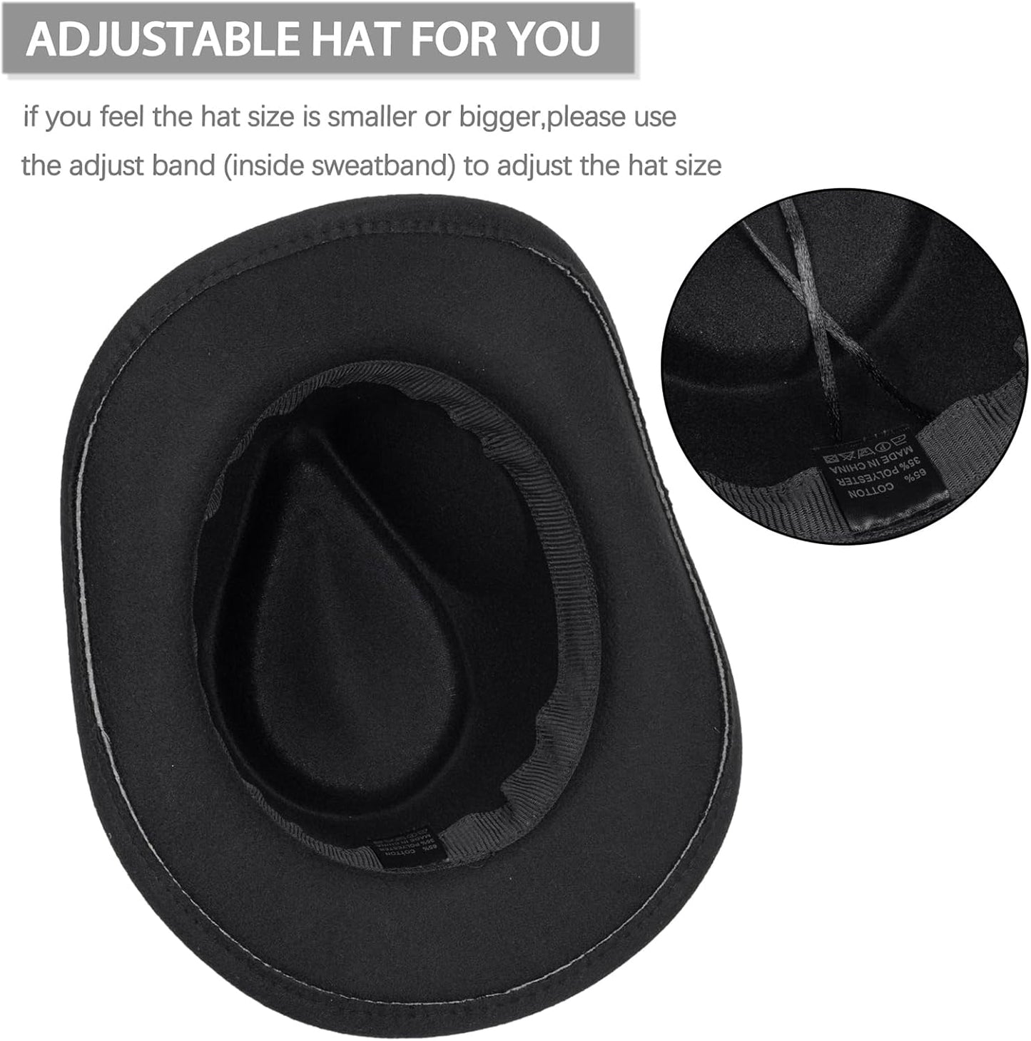 Western Cowboy Cowgirl Hat for Kids - Classic Boys Girls Felt Rodeo Fedora Hat with Belt Buckle (for Kids 4-10 Years)