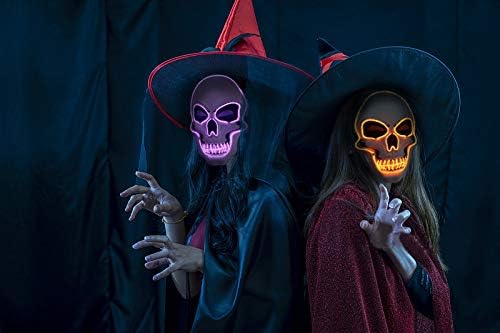 OceanWings Halloween Mask LED Light up Costumes Scary Mask for Party Supplies Favor