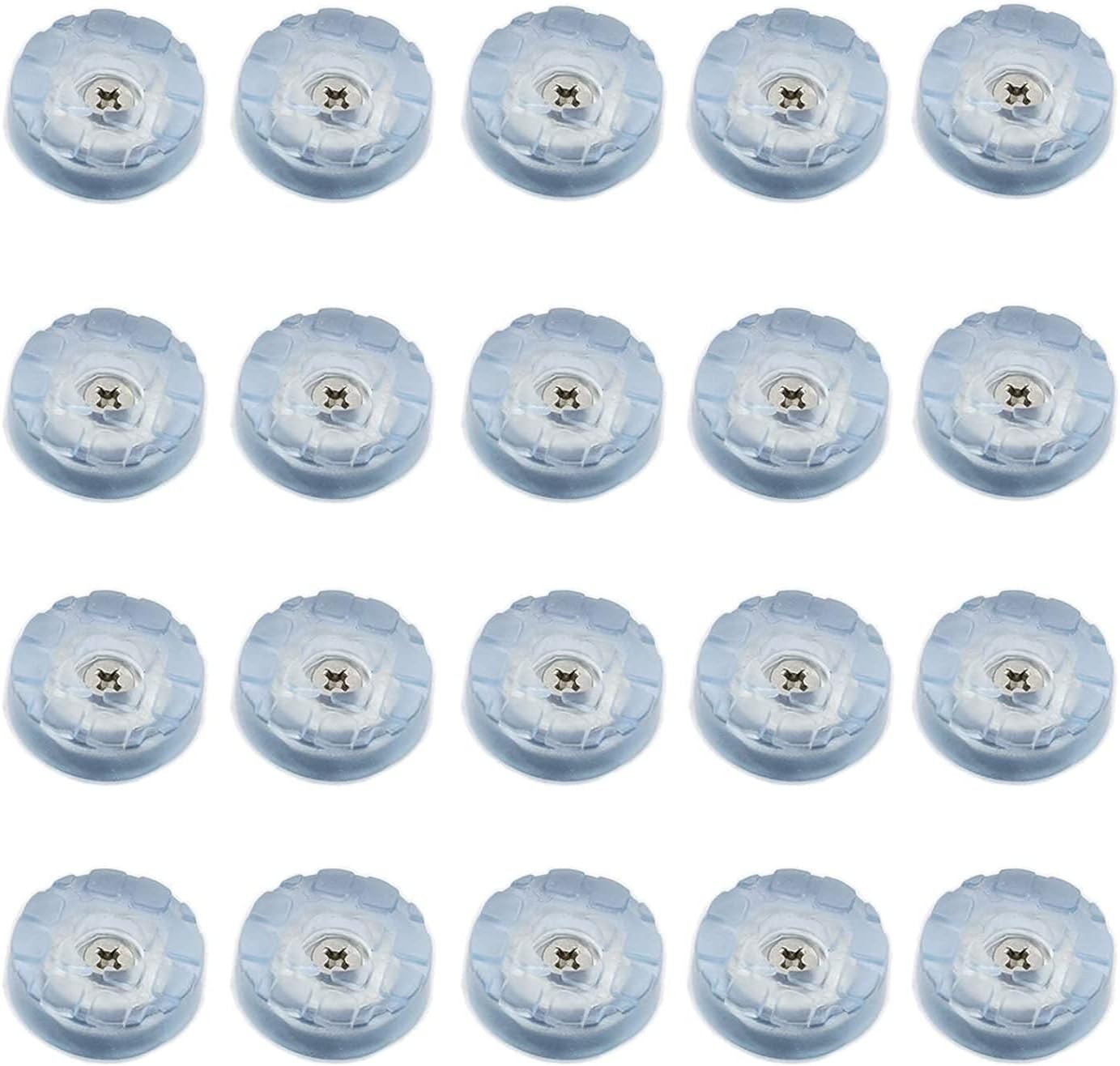 20 PCS Transparent Round Furniture Pads,Non Slip Non Skid Furniture Feet for Table,Desk,Chair,Sofa Leg,Noise Canceling Heavy Duty Furniture Sliders,Furniture Cups to Protect Hardwood Floors (25x7mm)