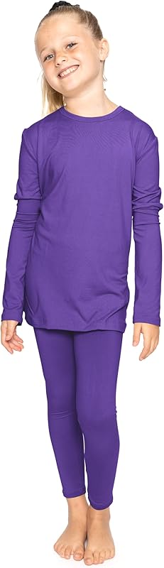 STRETCH IS COMFORT Oh So Soft Youth Girls Long Sleeve Crew and Leggings Set, Includes Top and Bottom