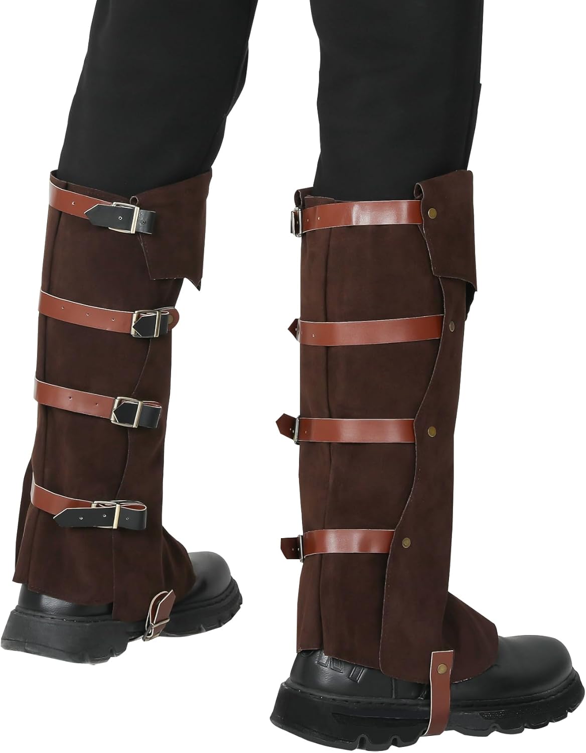 Pirate Boots Covers Medieval Renaissance Steampunk Boots Covers Tops with Studs for Halloween Costume
