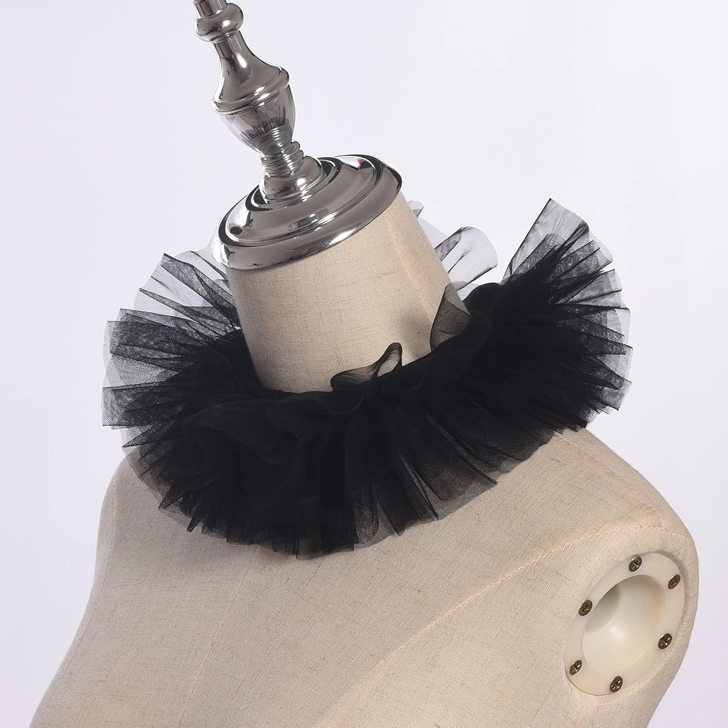 Vintage Renaissance Ruffled Tulle Detachable Collar Theater Cosplay Costume Collar Unisex