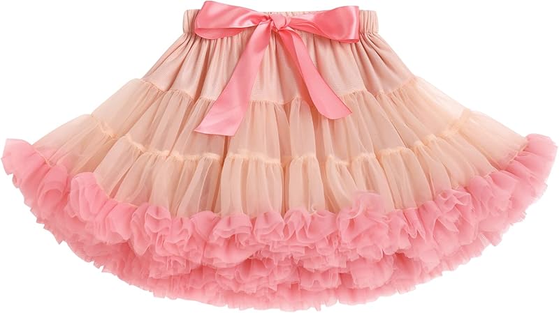 Petticoat Skirt for Girls Tutu Skirt Princess Fluffy Soft Tulle Ballet Birthday Party Pettiskirt Half Slips Dance Underskirt