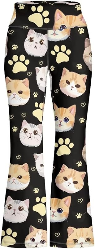 Girls' Athletic Leggings Bell Bottoms Kids Dance Running Yoga Pants High Waisted Workout Active Dance Tights