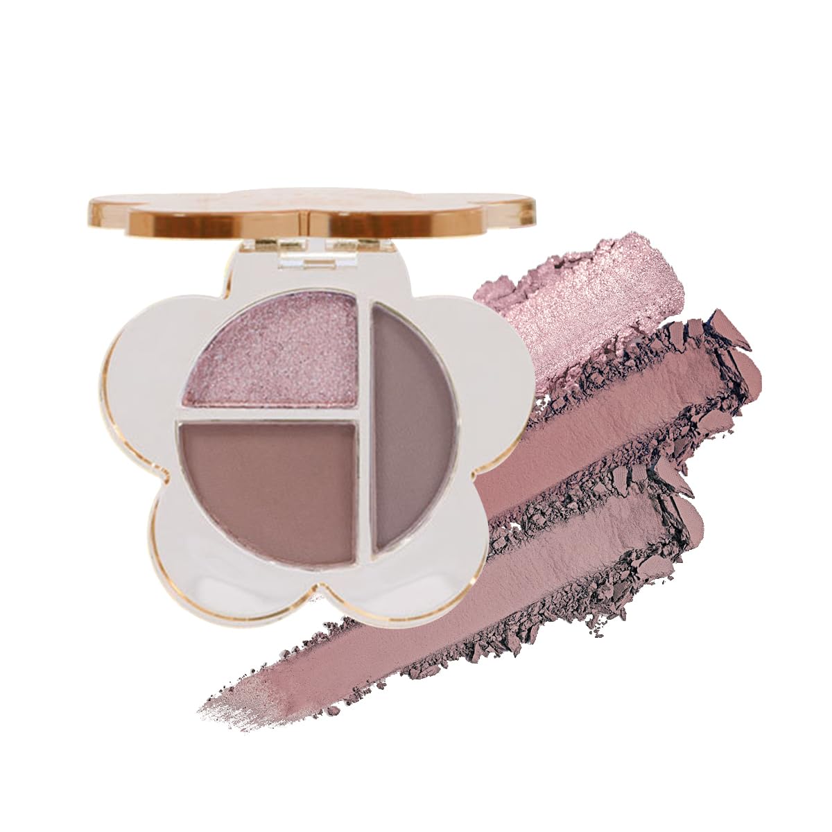 Pink Glitter Eyeshadow Palette,Matte Shimmer Cream Eye Shadow Lazy Smoky Brown Eyeshadow Highly Pigmented, Long-Lasting,3 Colors Eye Brightener Makeup Palette (101#)