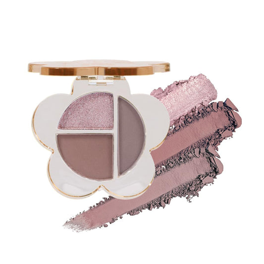 Pink Glitter Eyeshadow Palette,Matte Shimmer Cream Eye Shadow Lazy Smoky Brown Eyeshadow Highly Pigmented, Long-Lasting,3 Colors Eye Brightener Makeup Palette (101#)