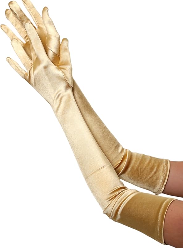 23" Extra Long Super Stretch Over the Elbow Party Bridal Dance Sexy Satin Gloves A-Grade Quality 16BL 58cm