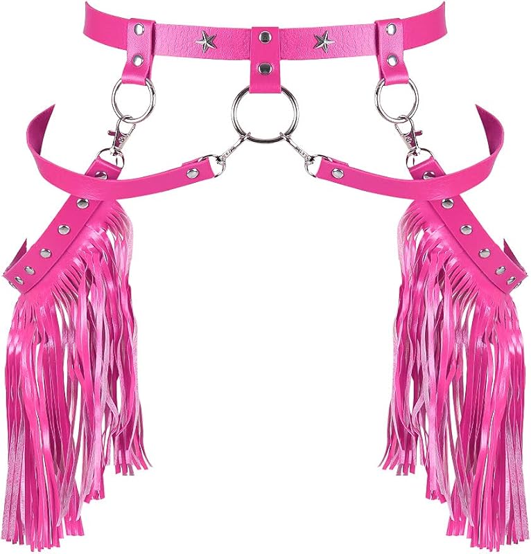 Damen Harness Leder Strumpfband Quaste Rock Body Harness Taillengurte Verstellbare Halloween Club Kostüme - TrendyLookz