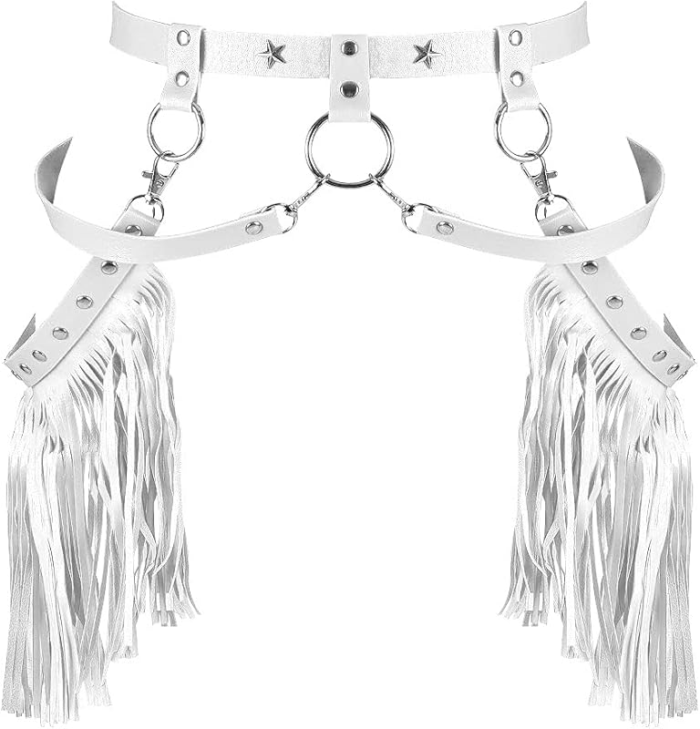 Damen Harness Leder Strumpfband Quaste Rock Body Harness Taillengurte Verstellbare Halloween Club Kostüme - TrendyLookz