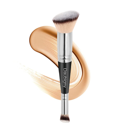 Daubigny Makeup Brushes Dual - ended Foundation Brush Concealer Brush Perfect for Any Look Premium Luxe Hair Rounded Taperd Flawless Brush Ideal for Liquid, Cream, Powder,Blending,Concealer(Angled) - TrendyLookz