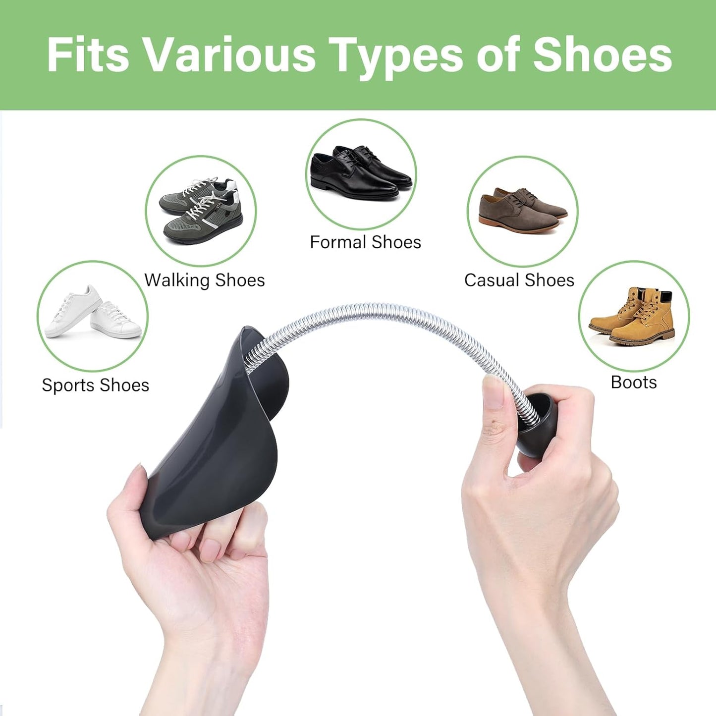 YOLOPARK 10 Pairs Plastic Shoe Trees for Mens 6-12, Women Size 4-8, Shoe Stretcher with Adjustable Spring for Sneakers