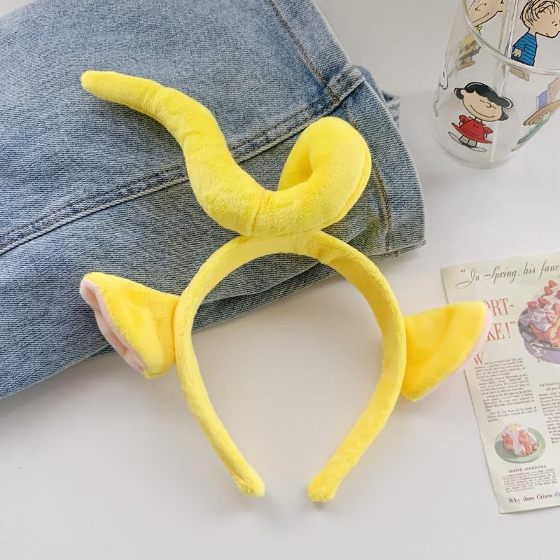 Womens Headbands Ears Fashion Headwear Yellow Hairband Hair Costume Accessories for Adult Halloween Cosplay Party Decorations