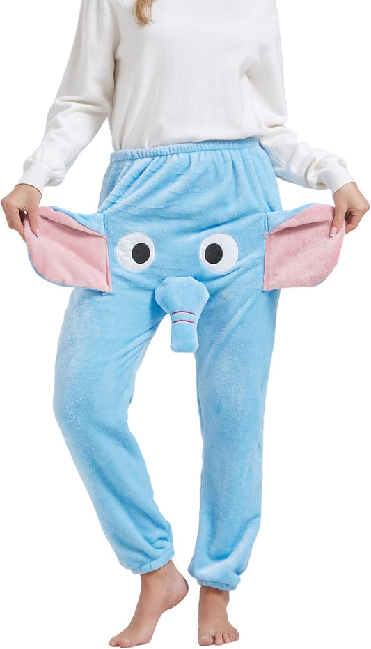 Funny Elephant Pajama Pants,Cute Dimensional Couple Pajama Pants Bottoms For Women Men