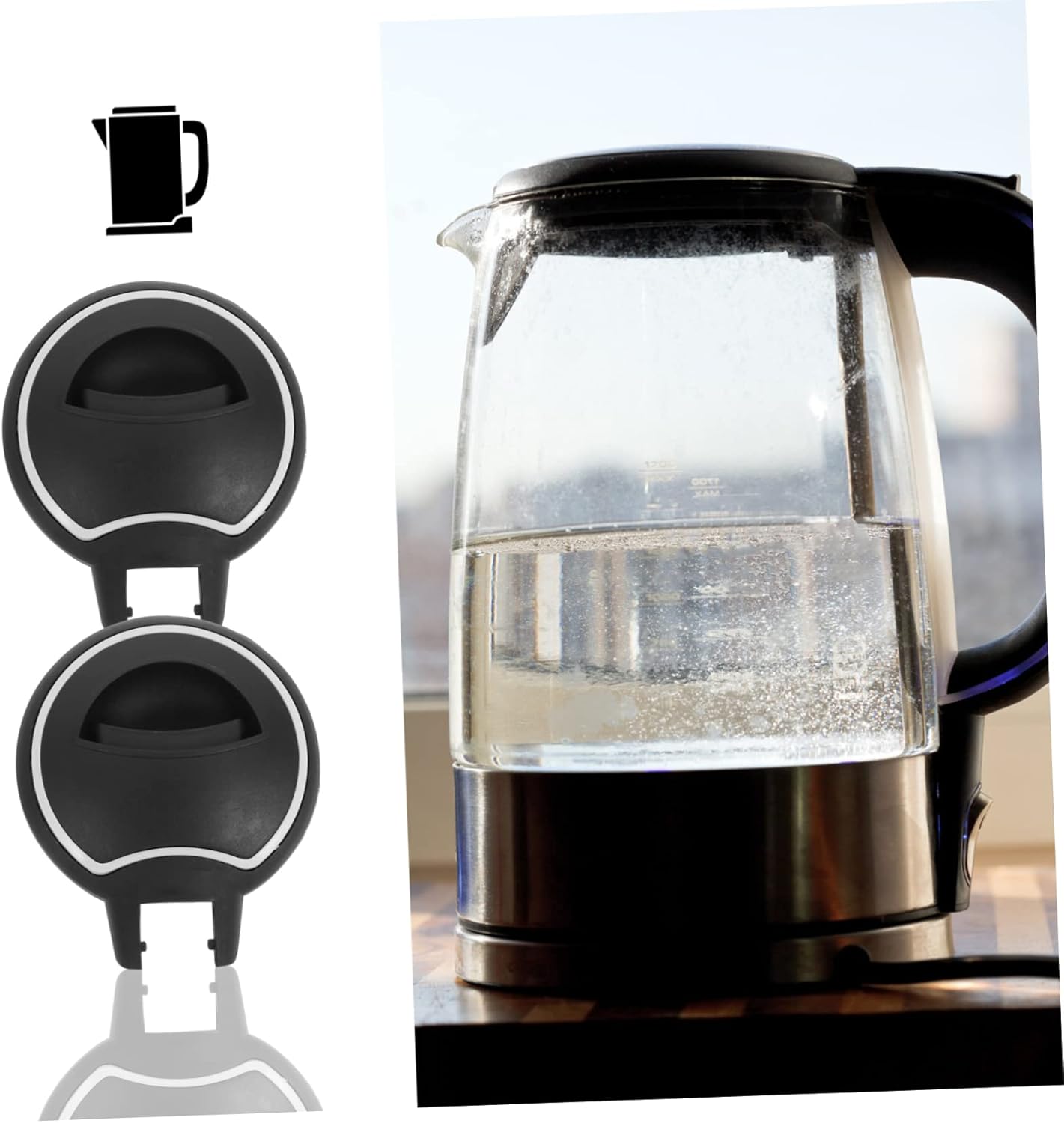 2pcs Teakettle Cover Electric Kettle Lid Easy Install Heating Water Kettle Cover for Convenient Pouring Replacement for Old Broken Lids