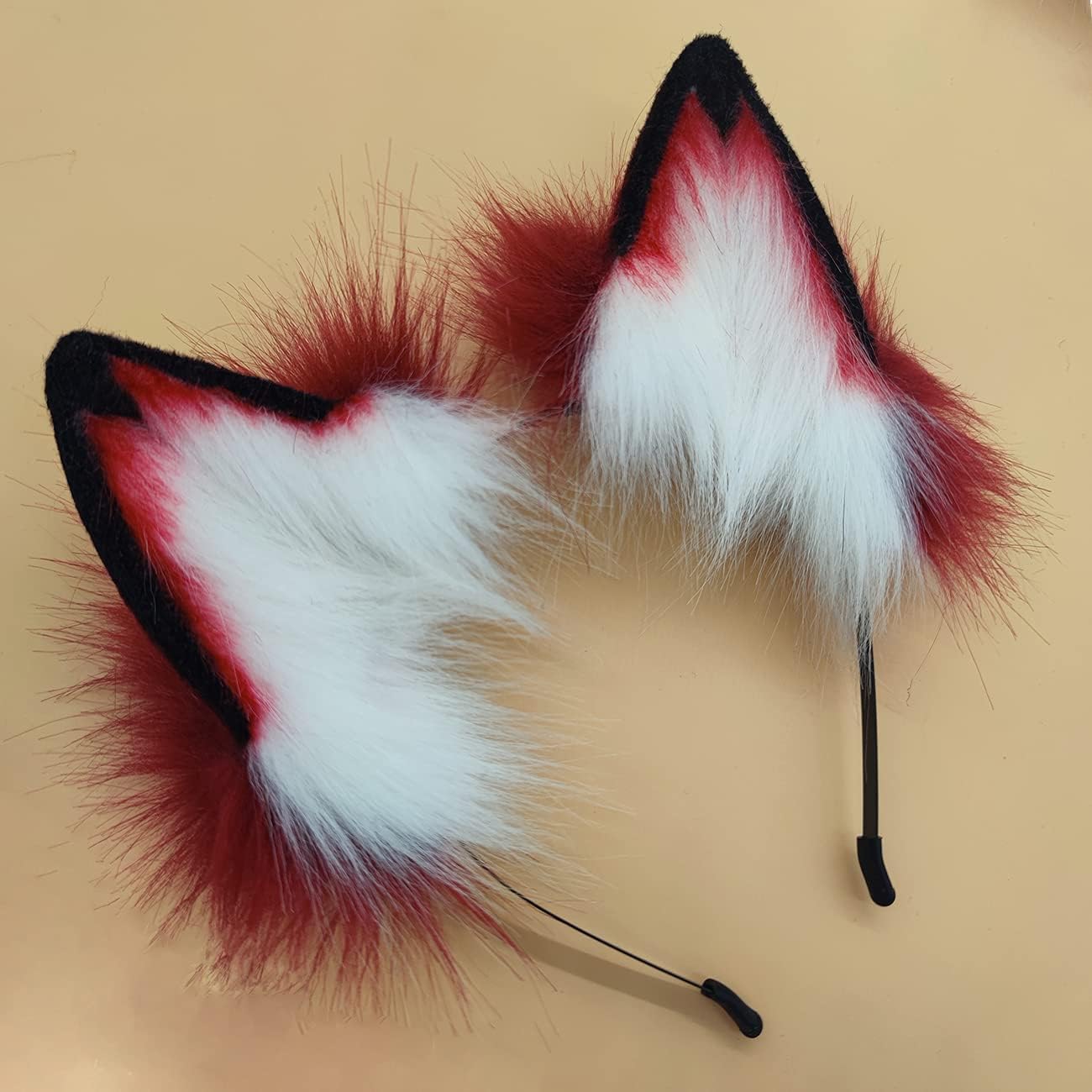 QinRuan Fox Cat Long Fur Ears Hair Headwear Wolf Animal Anime Halloween Cosplay Costume