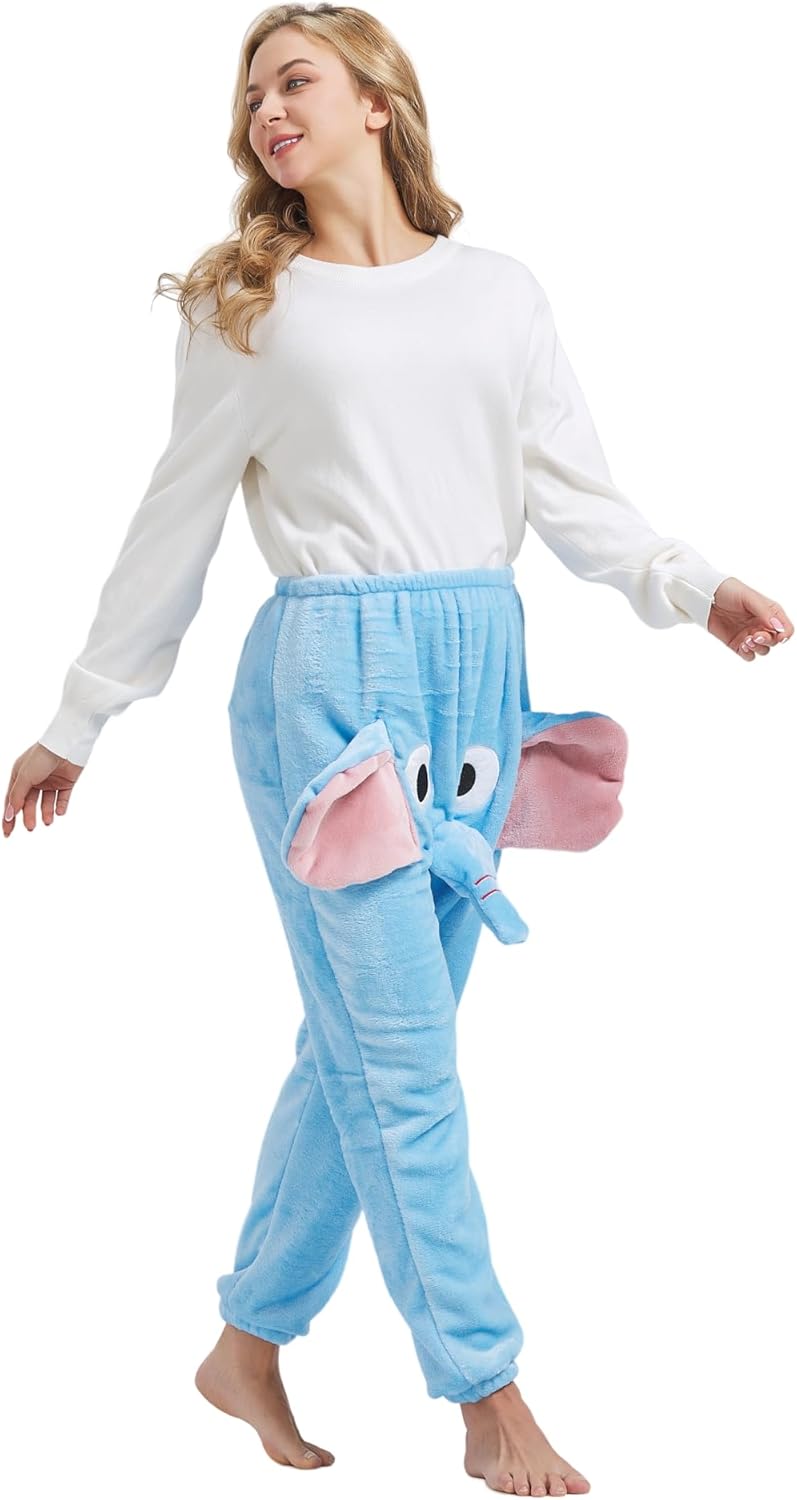 Funny Elephant Pajama Pants,Cute Dimensional Couple Pajama Pants Bottoms For Women Men