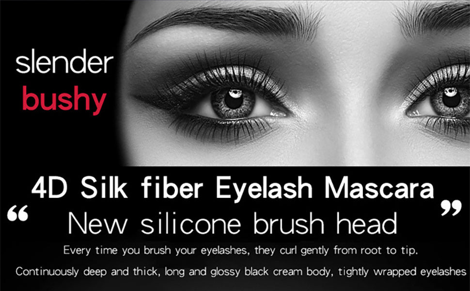 4D Silk Fiber Lash Mascara Extension - 4 Pack Voluminous, Waterproof & Smudge-Proof, Long-Lasting No Flaking, Natural No Clumping, All Day Exquisitely Full