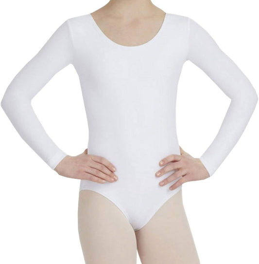 Loxdonz Girls Leotard Basic Long Sleeve Ballet Dance Leotard Kids Stretch Gymnastics Bodysuit Top
