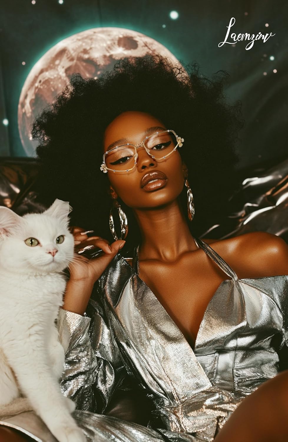 Y2K Futuristic Blue Light glasses for Women, Retro 90s Narrow Rectangle Eyewear with Diamond LA047