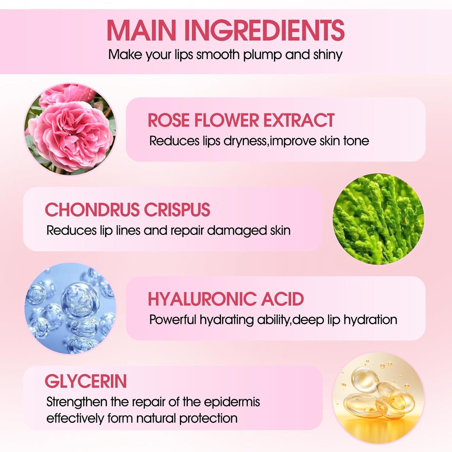 30 pieces of Moisturizing Collagen Crystal Lip Mask - Anti-Ageing & Anti Chapped, Reduce lip Wrinkles, Fade Lip Color, Make Skin Smooth (Rose)