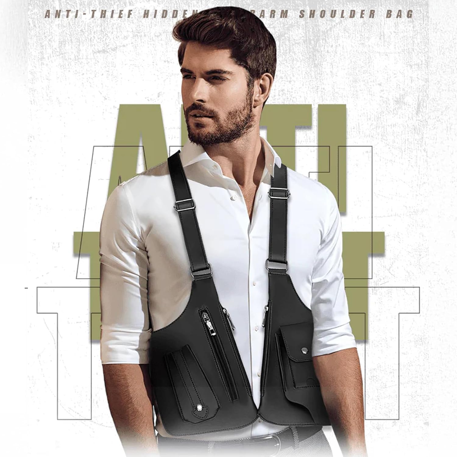 Double Shoulder Armpit Bag, Anti - Theft Hidden Underarm Strap Wallet Pocket Holster Phone Leisure Double Shoulder Pouch - TrendyLookz