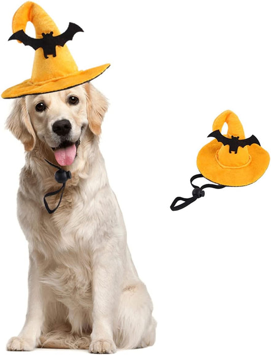 Dzrig Halloween Dog Hat Funny Pet Headgear Adjustable Bat Headdress Cute Witch Hat for Dog Cat Pet Halloween Party Accessories Costume Supplies - TrendyLookz