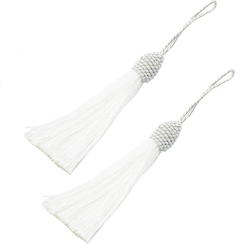 Makhry 20pcs 15.5cm/6 Inch Silky Floss Bookmark Tassels with 2-Inch Cord Loop and Small Chinese Knot for Jewelry Making, Souvenir, Bookmarks, DIY Craft Accessory (Peach Pink)