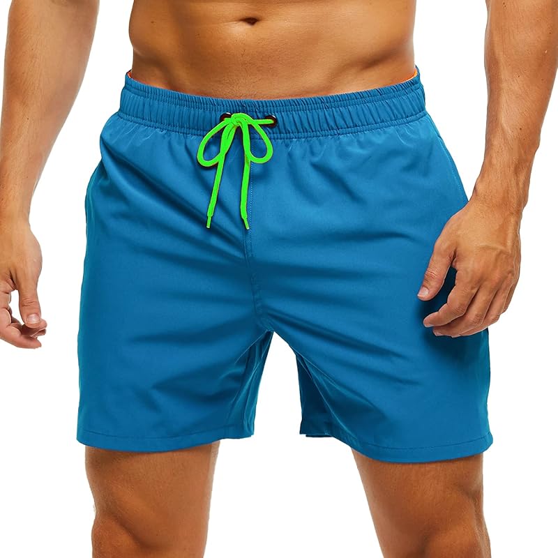 SILKWORLD Men's Swim Trunks Quick Dry Beach Shorts with Pockets