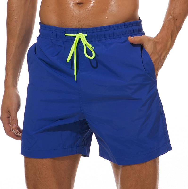 SILKWORLD Men's Swim Trunks Quick Dry Beach Shorts with Pockets