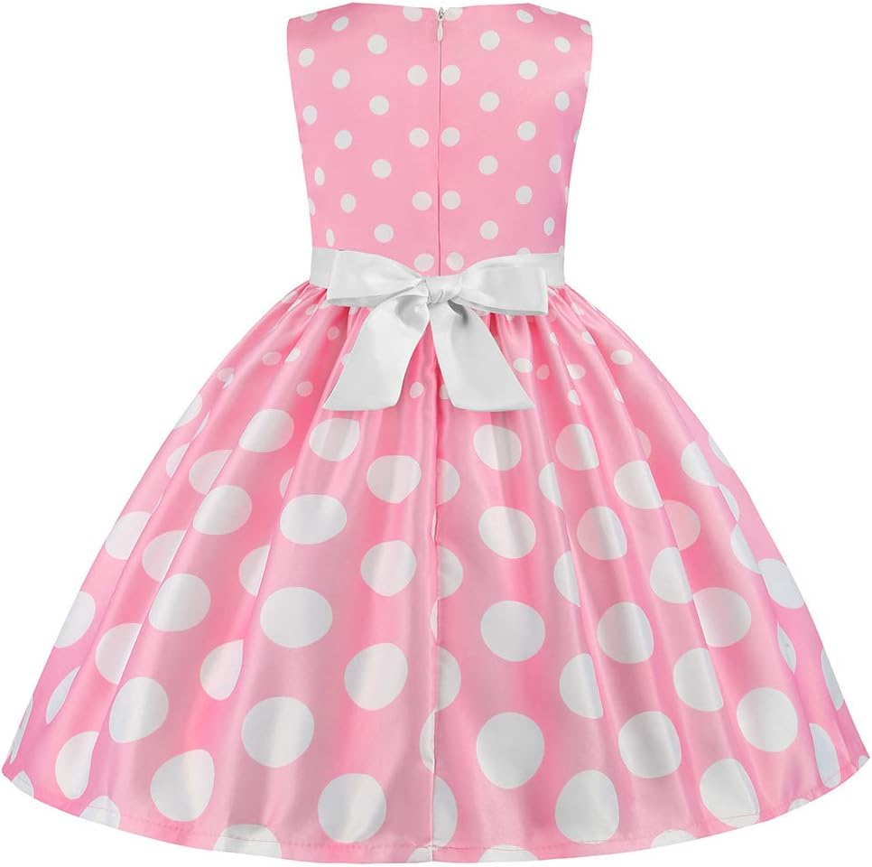 IBTOM CASTLE Baby Girl Polka Dots Princess Costume Birthday Fancy Dress up Party Cosplay Ears Dance Clothing Set