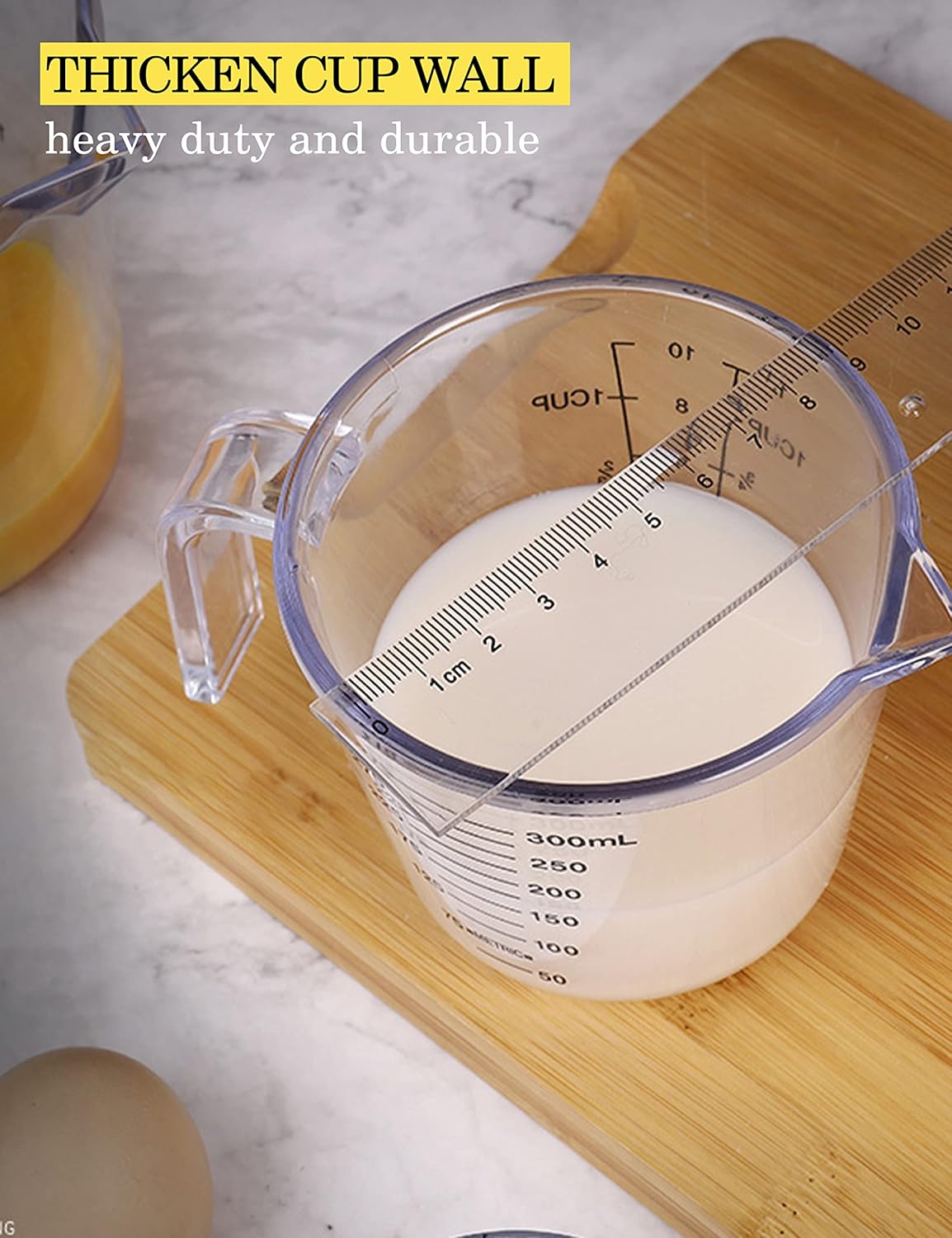 Measuring Cups Set, Liquid Measuring Cups For 3 For Kitchen - BPA Free Plastic Set with Spout Multiple Measurement Scales (Clear)