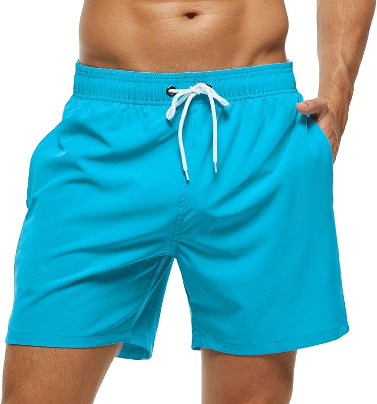 SILKWORLD Men's Swim Trunks Quick Dry Beach Shorts with Pockets
