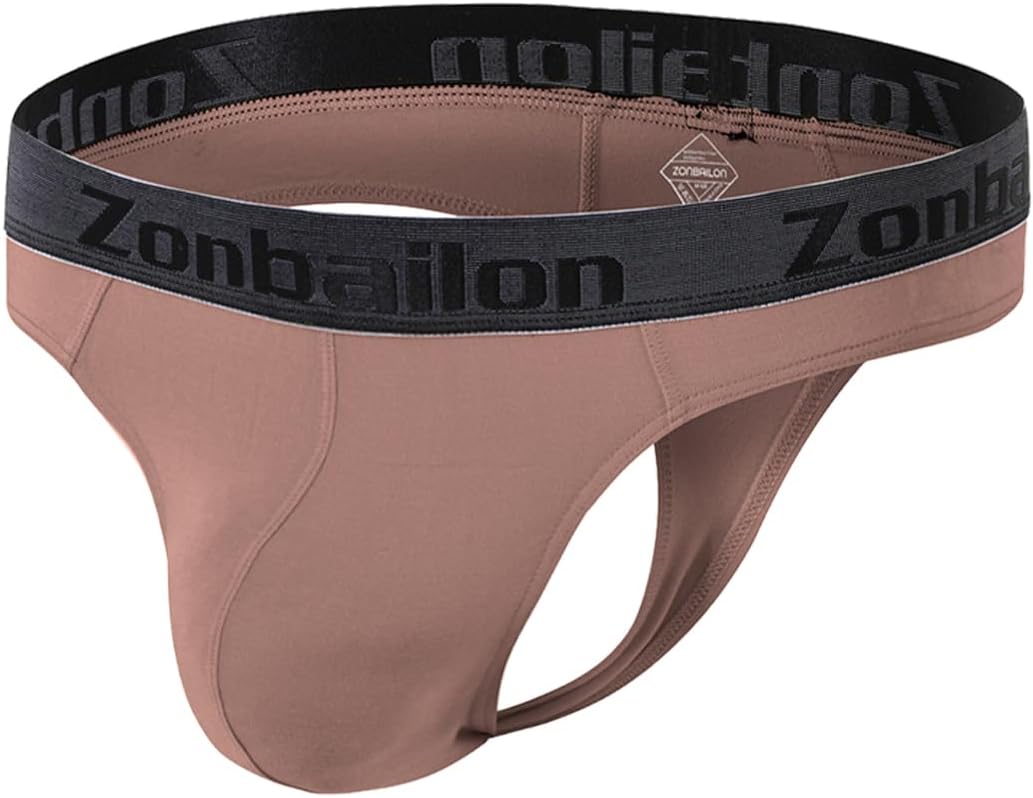 JINSHI Men's Bamboo Viscose Thong Sexy T-back Mens Underwear Low Rise Stretch Tagless Underwear Multi M L XL XXL