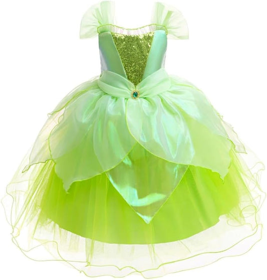 Dressy Daisy Green Fancy Fairy Halloween Costume Birthday Party Dress Up for Toddler Girls Size 2T to 10