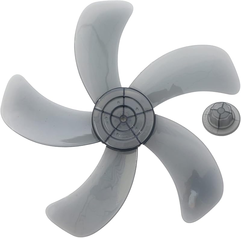 Plastic Fan Blade Replacement for Standing Pedestal Fan Table Fanner General Accessories with Nut Cover Type B 14 Inch