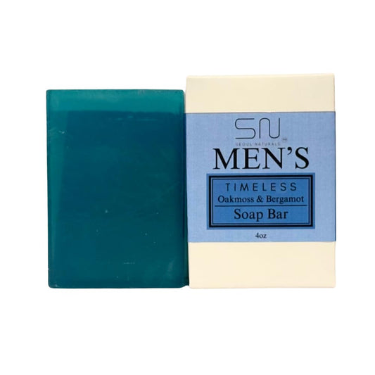 Seoul Naturals Men's Timeless Oakmoss & Bergamot Soap Bar, k beauty, 4 oz