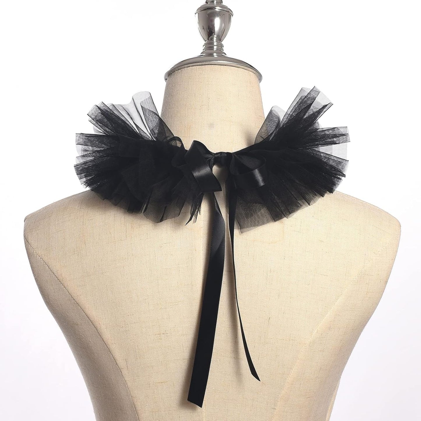 Vintage Renaissance Ruffled Tulle Detachable Collar Theater Cosplay Costume Collar Unisex