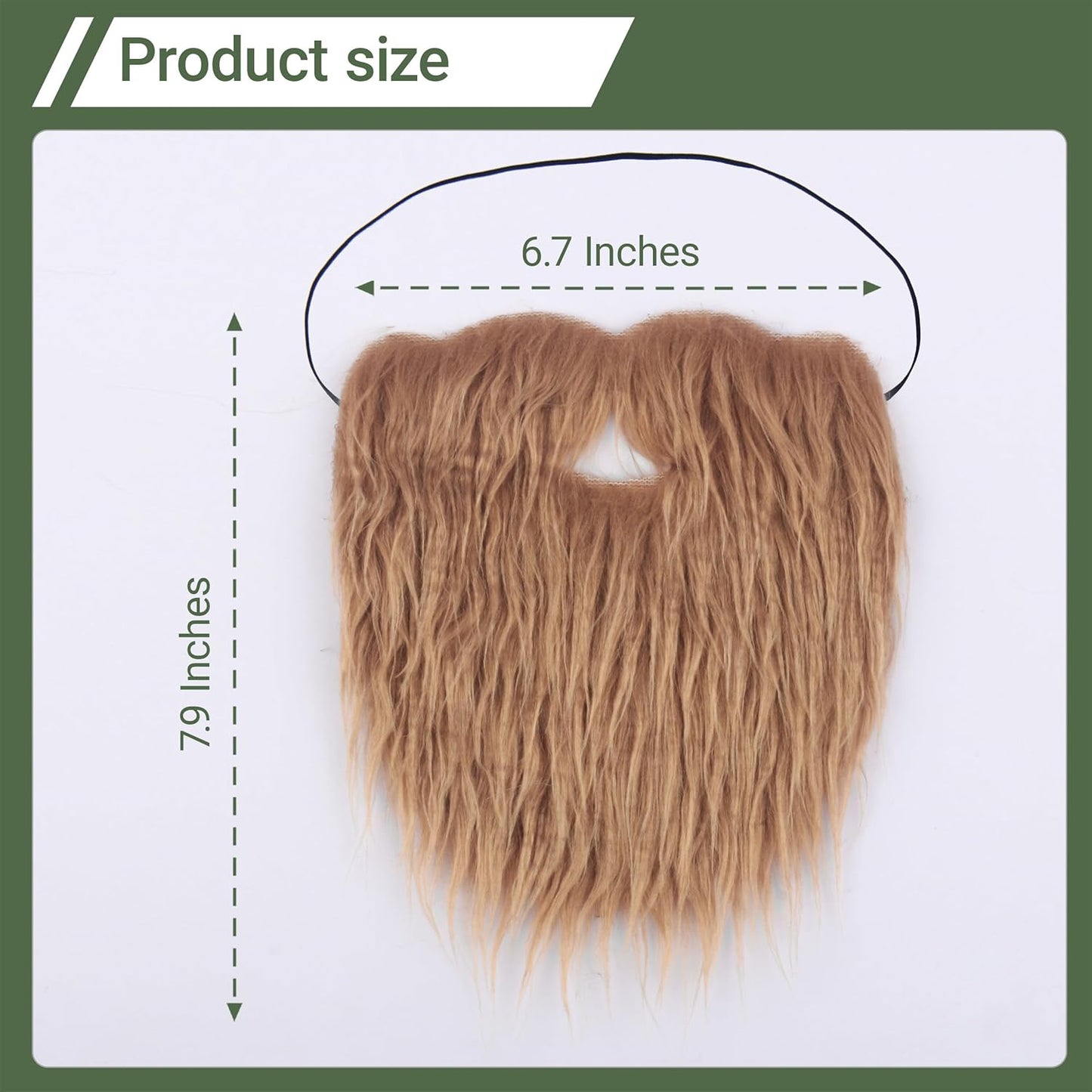 Fake Mustache for Men Fake Beard with Elastic Band for Adult Costume Facial Hair for Cosplay Party