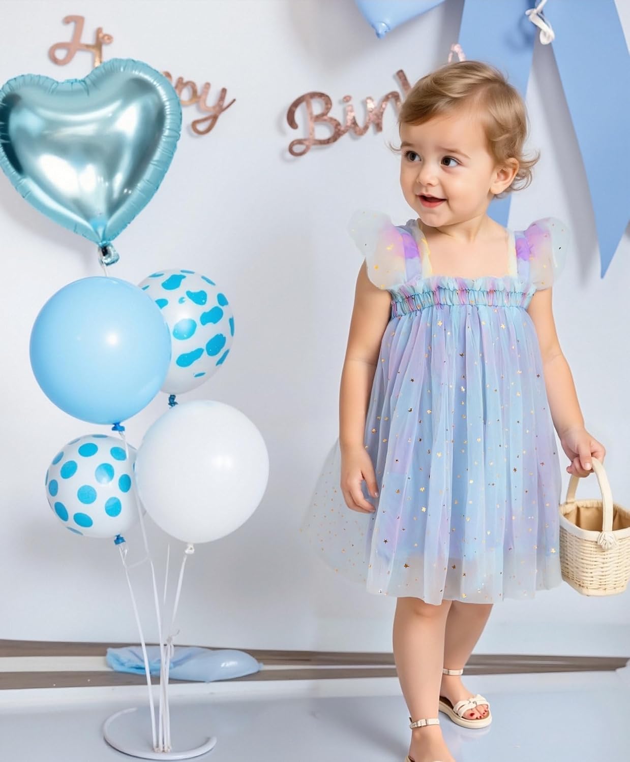 AGQT Baby Girls Tutu Dress Tulle Sundress Size 9M-5T
