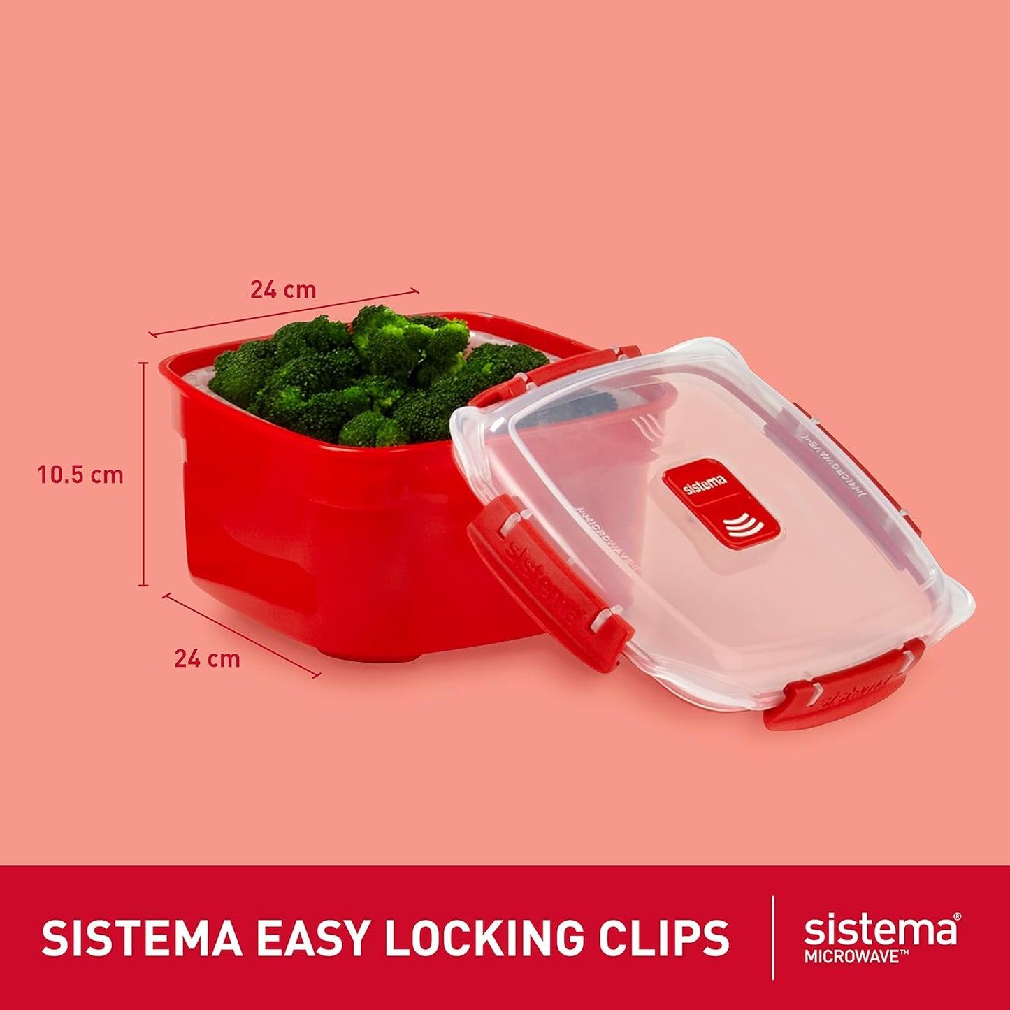 Sistema Microwave Steamer for Cooking Food and Vegetables with Steam Release Vent