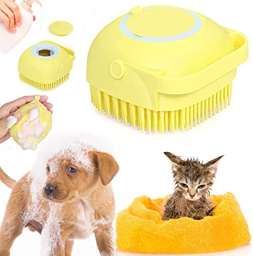 Luxury 2-in-1 Pet Spa Brush - Shampoo Dispensing Silicone Groomer for Dogs & Cats (Pink)
