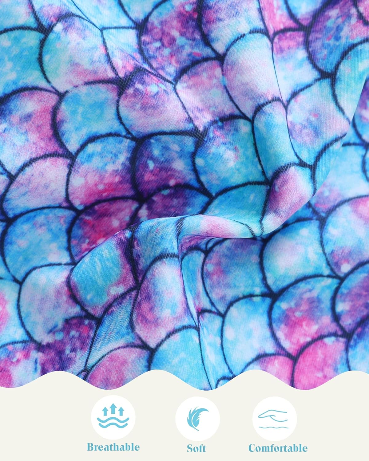 Toddler Swimsuit Girl Mermaid Baby Bathing Suit Girl Summer One Piece Girls Swimwear Ruffle Sleeve Swimsuits