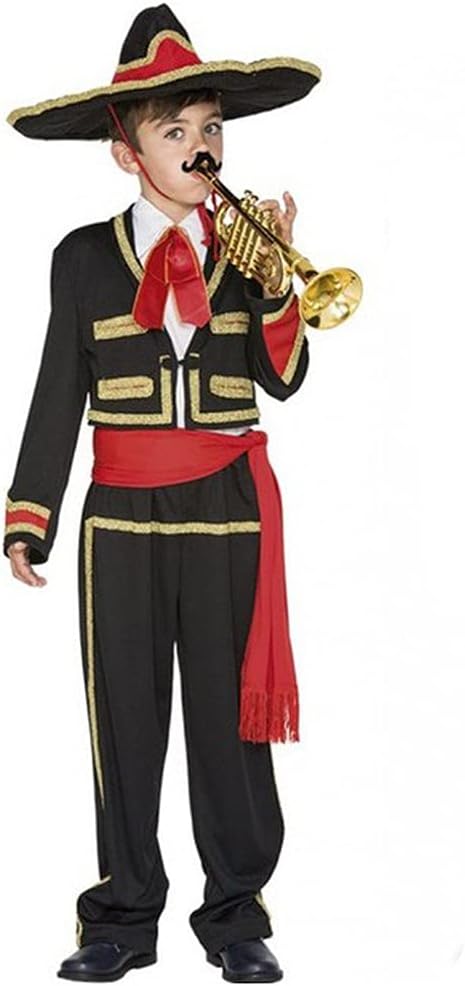 Boys Mexican Mariachi Costume Sombrero Children Day of The Dead Mexican Amigo Senor Halloween Costume Cosplay Outfit