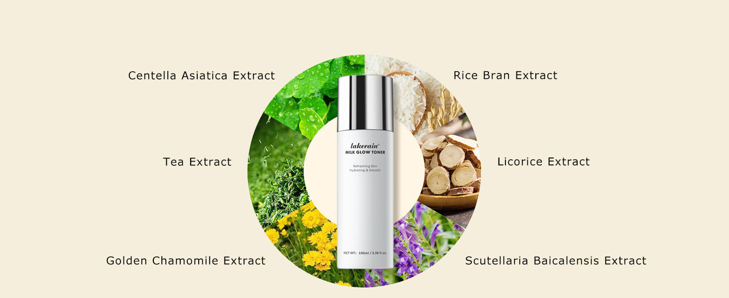 Milk Glow Toner for Face - Deep Hydrating Milky Facial Toner with Niacinamide, Refreshing Skin, Moisturizer & Smooth, Ordinary Toner Skin Care, Cruelty Free, Vegan (100ml)