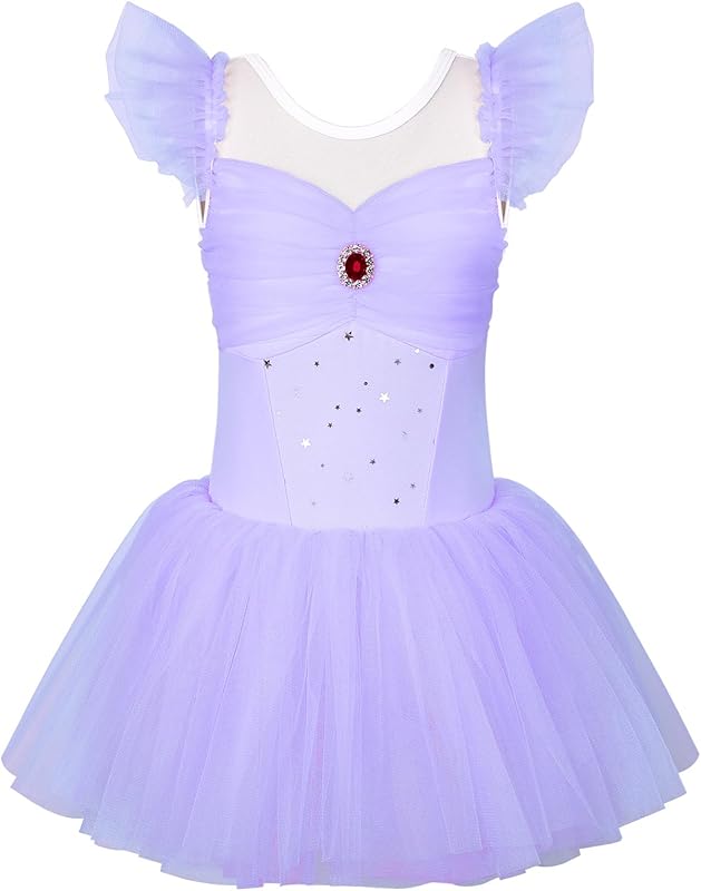 ZNYUNE Girls Kids Ballet Dress Princess Sparkly Ballet Leotards Tutu Girls Dancewear Costume
