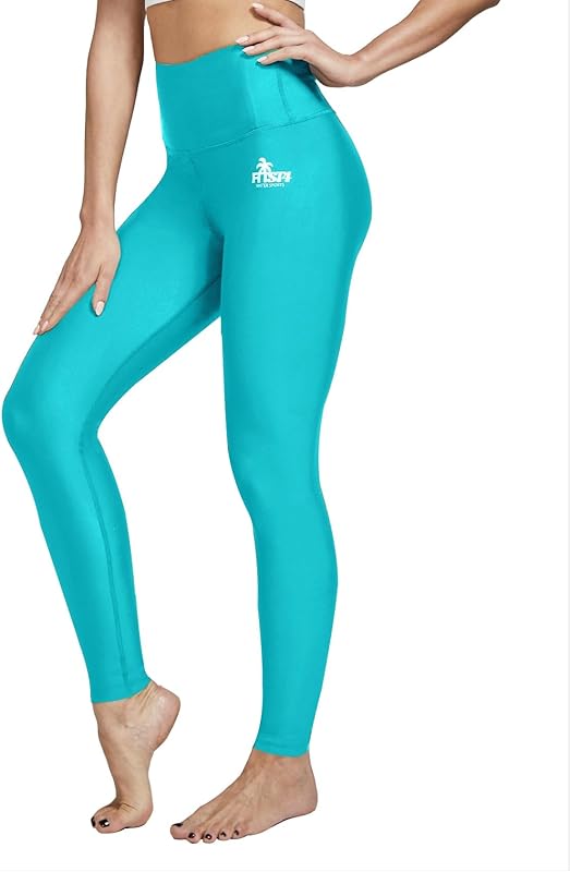FitsT4 Sports Women's Swimming Leggings UPF 50+ High Waisted with Pockets Swim Pants