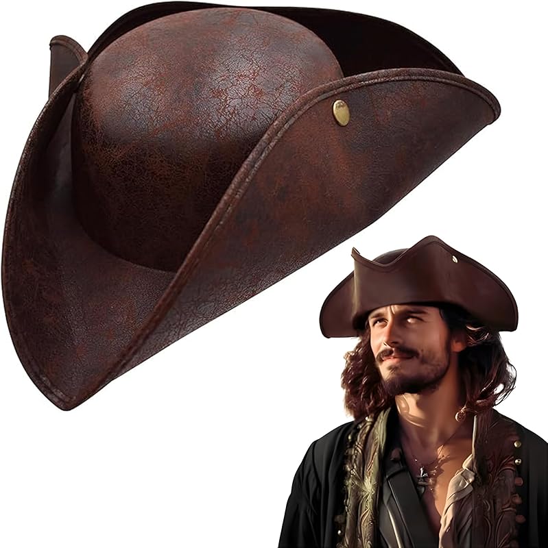 Nicky Bigs Novelties - Colonial Tricorn Pirate Hat - Adult Women and Mens Pirate Hat - Pirate Costume Accessory Colonial Hat