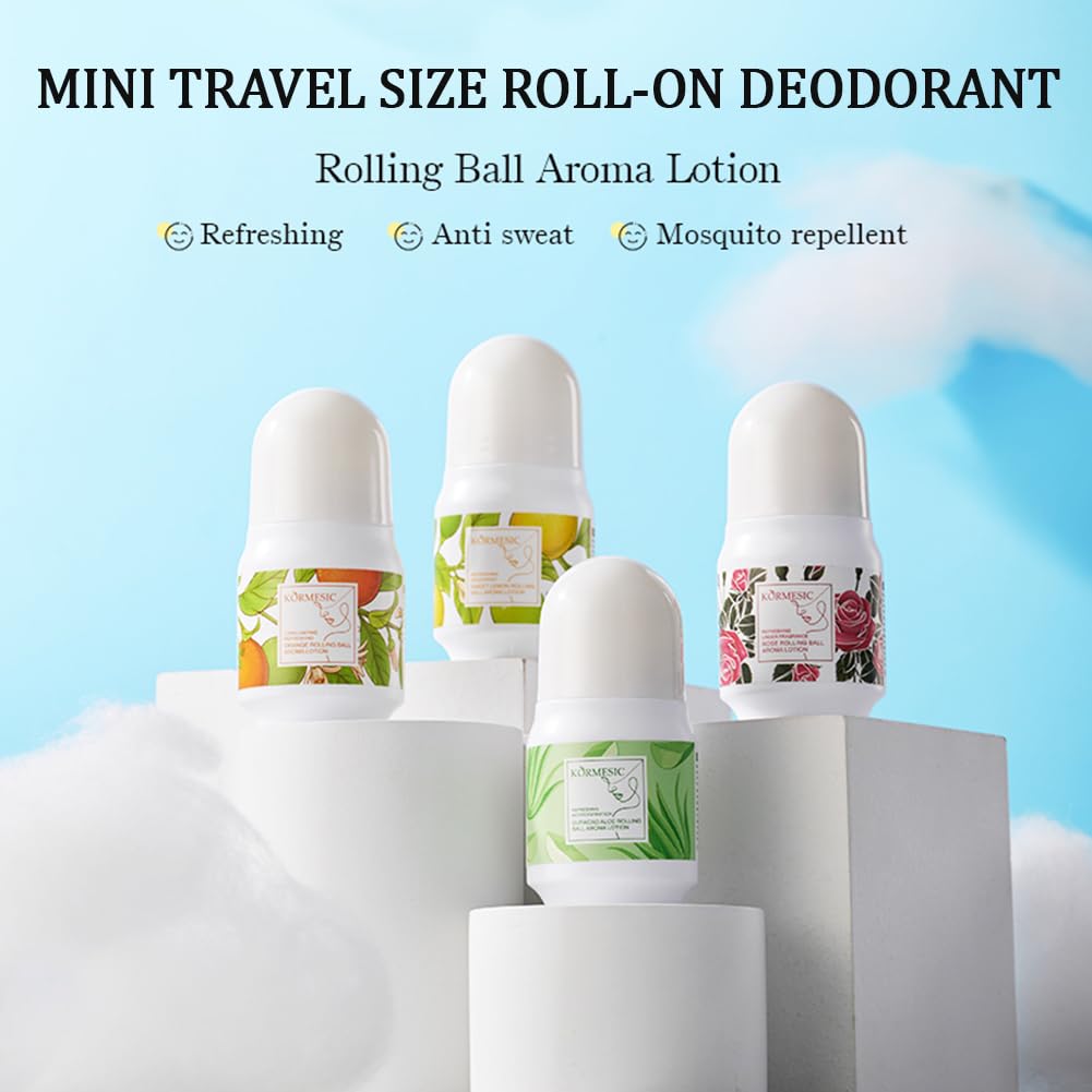 Aluminum Free Deodorant for Women, Mini Travel Size Body Antiperspirant for Women, Aloe Fresh Anti Sweat Roll-On Deodorant - 1.76 Oz