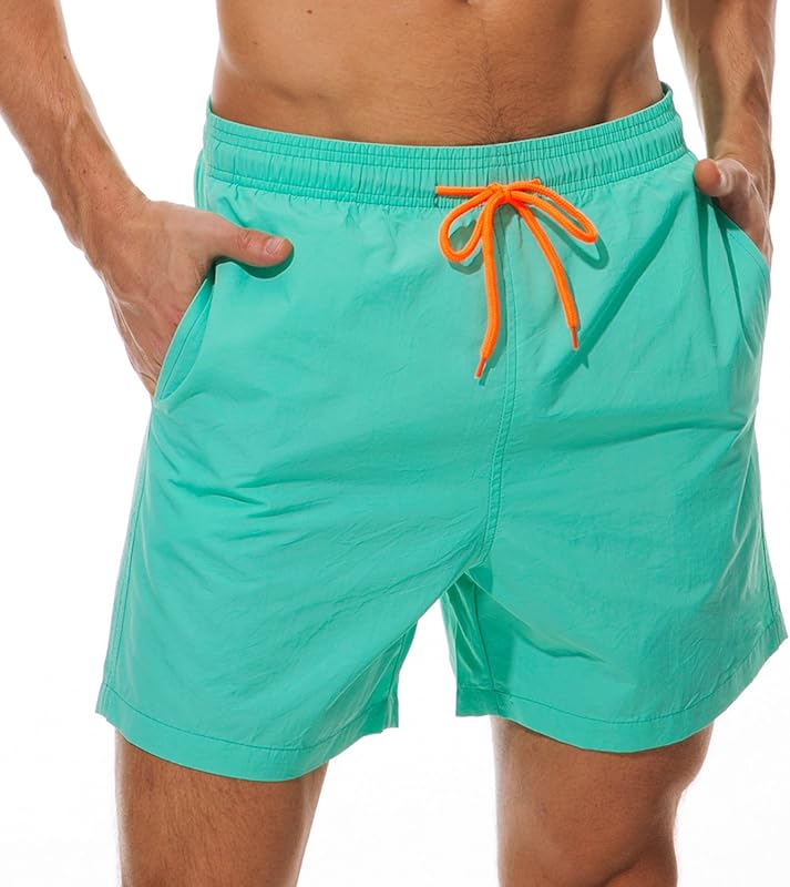 SILKWORLD Men's Swim Trunks Quick Dry Beach Shorts with Pockets